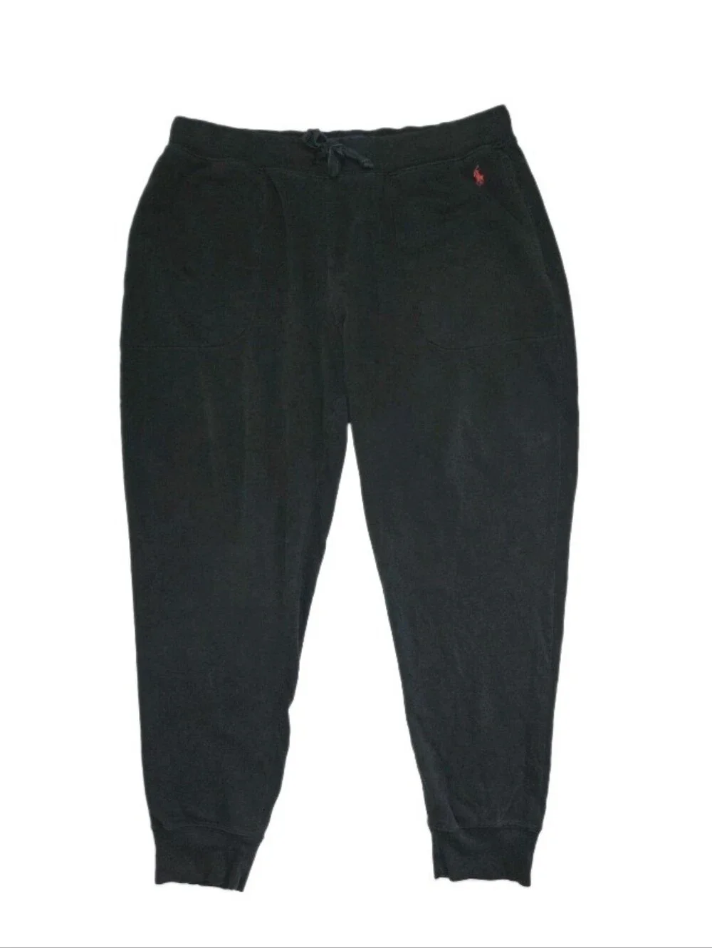 Polo Ralph Lauren Joggers Pants Mens Size XL Black Red Pony Athleisure